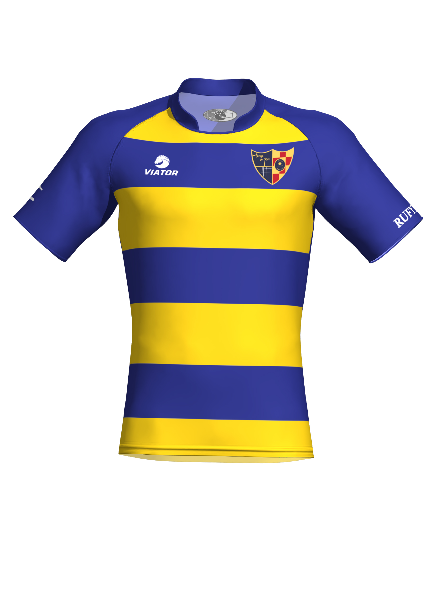 camiseta rugby personalizada amarilla y azul
